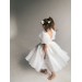 Bohemian ivory flower girl dress with puffy sleeves, First communion dress