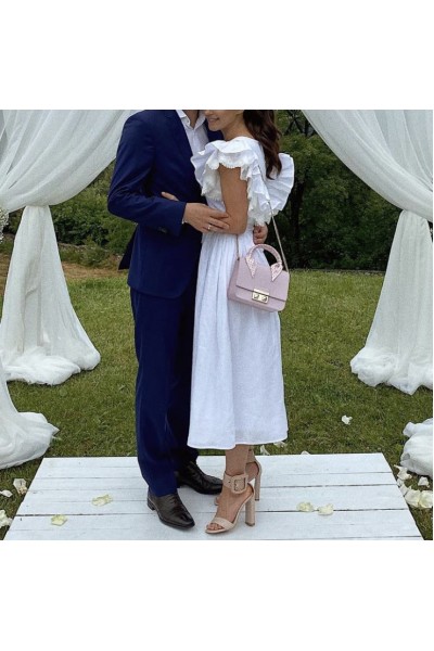 White linen dress for woman