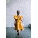 Mustard linen dress for girl