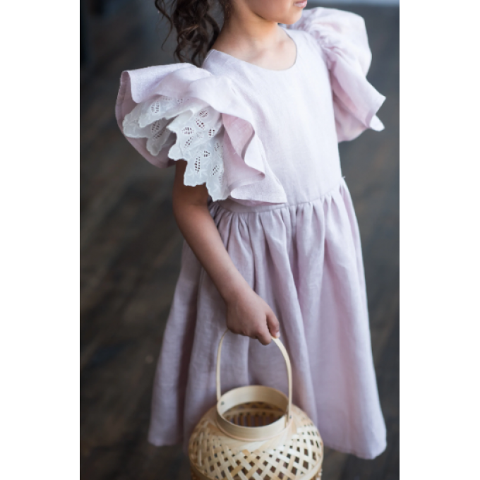 Linen flower girl dress