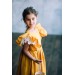 Mustard linen dress for girl