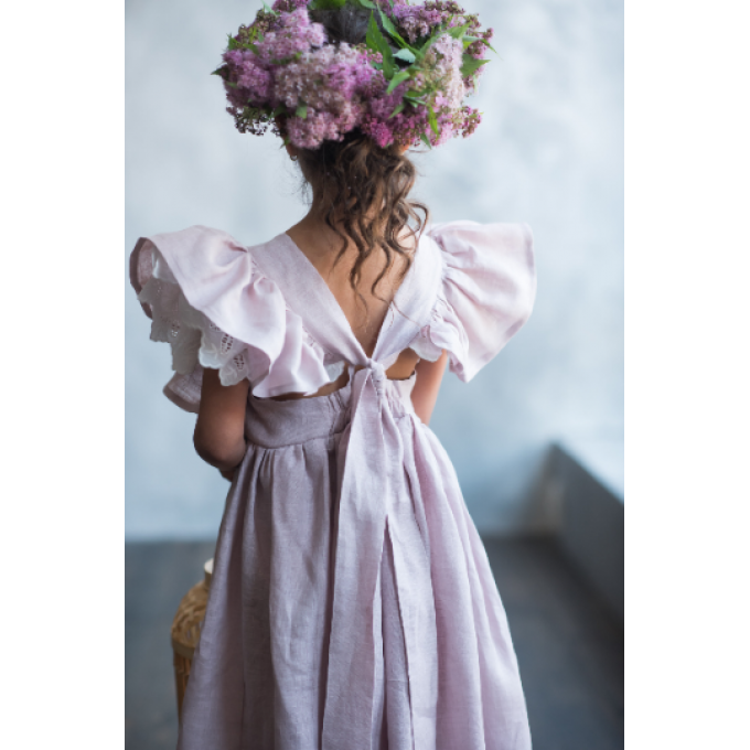 Linen flower girl dress