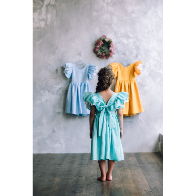 Linen flower girl dress