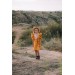 Mustard linen flower girl dress