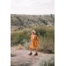 Mustard linen flower girl dress