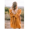 Mustard linen flower girl dress