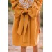 Mustard linen flower girl dress