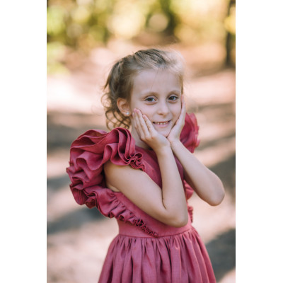 Linen flower girl dress