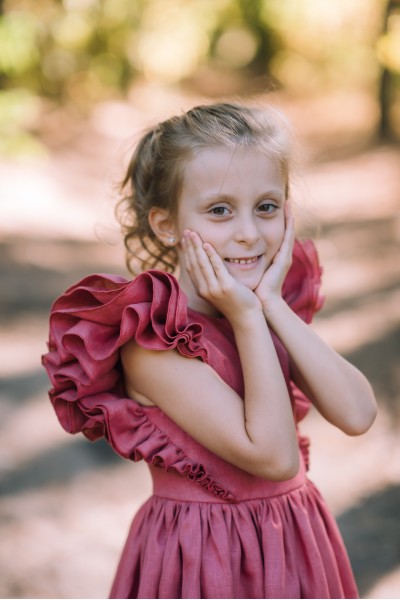 Linen flower girl dress