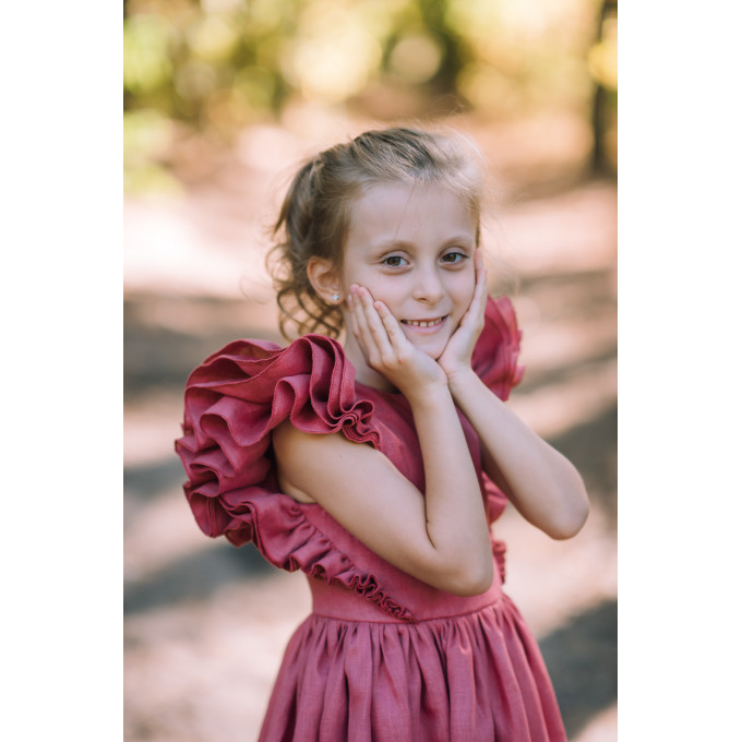 Linen flower girl dress