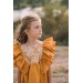 Mustard linen flower girl dress