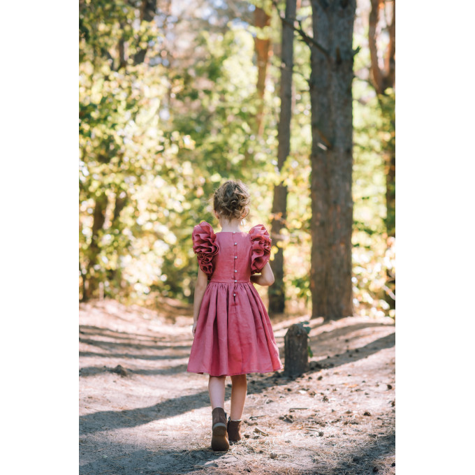 Linen flower girl dress