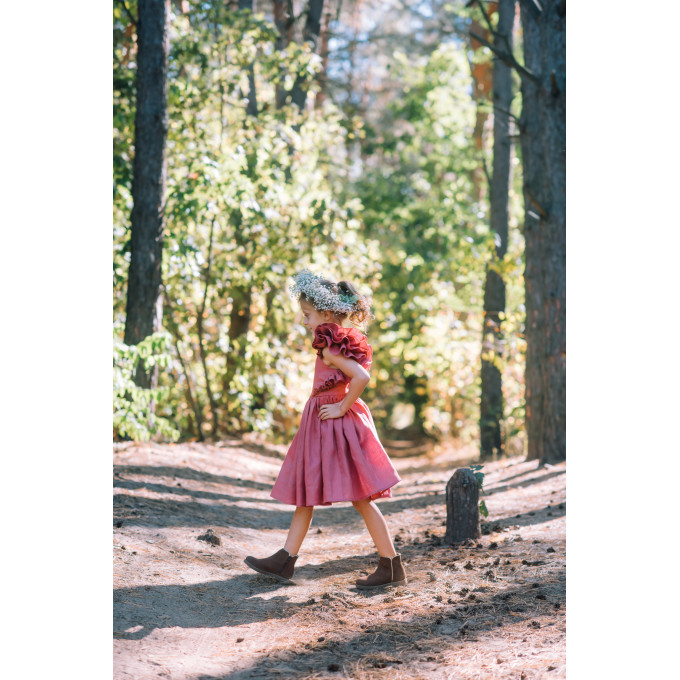 Linen flower girl dress