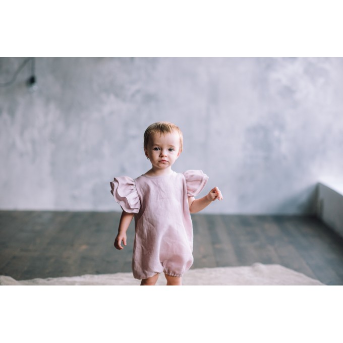 Baby girl linen rompers