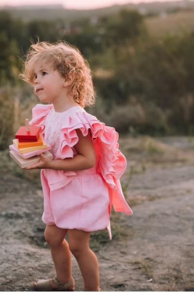 Baby girl linen romper