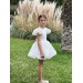 Ivory lace flower girl dress bow, Boho flower girl dress, First communion dress, Bohemian flower girl dress, First birthday dress