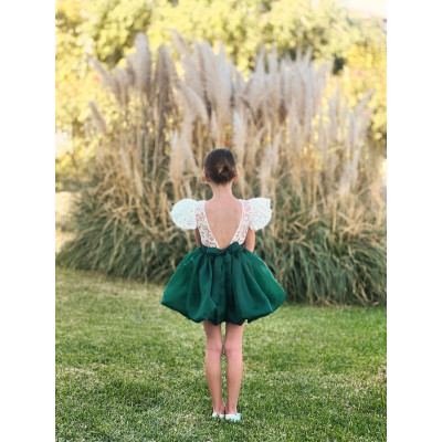 Tulle flower girl dress bow, Ivory lace flower girl dress toddler, Boho flower girl dress, Rustic flower girl dress