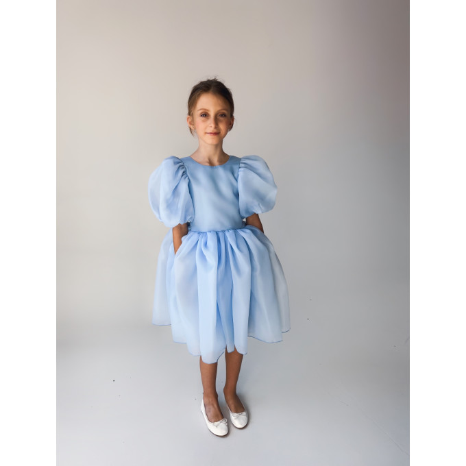 Toddler blue flower girl dress with sleeves, Lace flower girl dress, First communion dress, Baby wedding dress