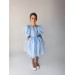 Dusty blue flower girl dress, White toddler flower girl dress, First communion, Princess dress toddler, Lace ivory flower girl dress