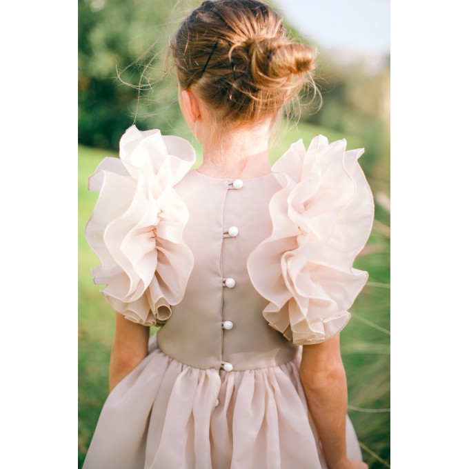 Bohemian lace flower girl dress toddler, Boho ivory flower girl dress, First communion dress, Christening gown, First birthday dress