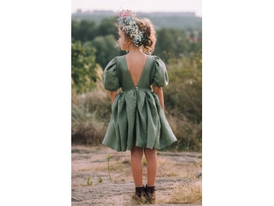 Sage green flower girl dress