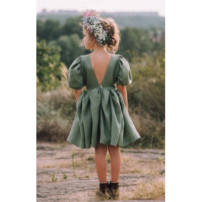 Sage green flower girl dress