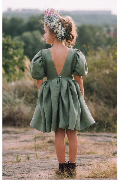 Sage green flower girl dress