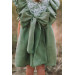 Sage green linen flower girl dress