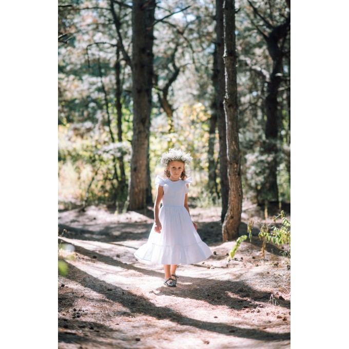 Linen flower girl dress