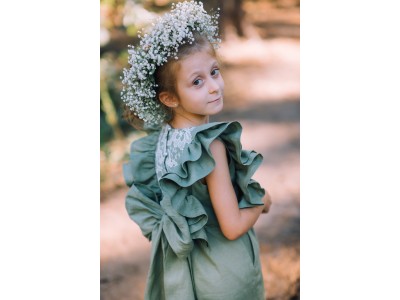 Sage green flower girl jumpsuit