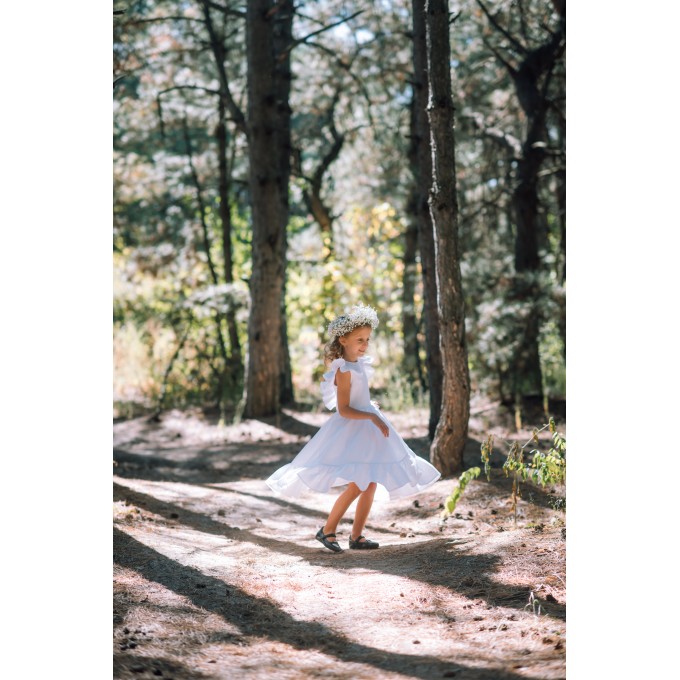 Linen flower girl dress