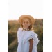 White linen flower girl dress