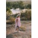 Dusty rose linen flower girl dress