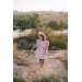 Dusty rose linen flower girl dress