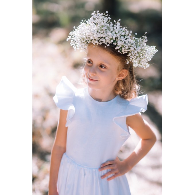 Linen flower girl dress