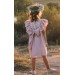 Dusty rose linen flower girl dress