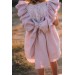 Dusty rose linen flower girl dress