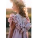 Dusty rose linen flower girl dress