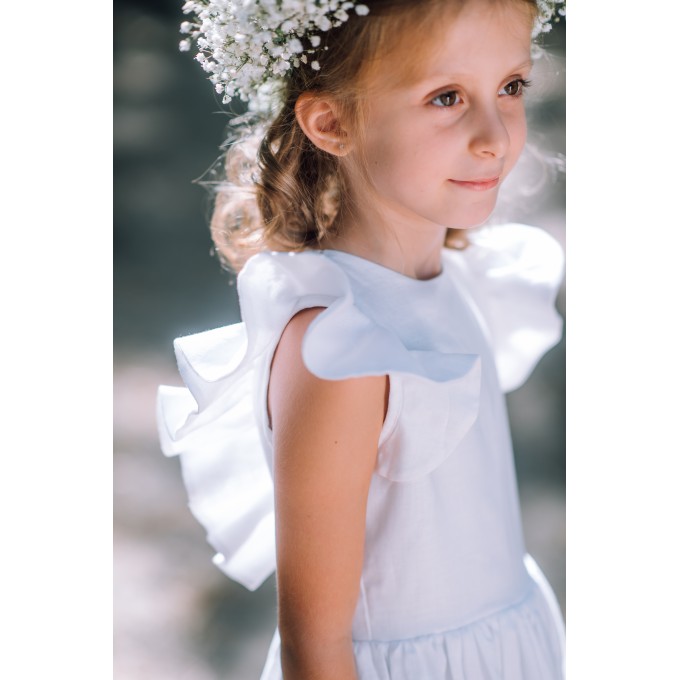 Linen flower girl dress