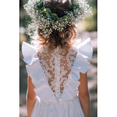 Linen flower girl dress